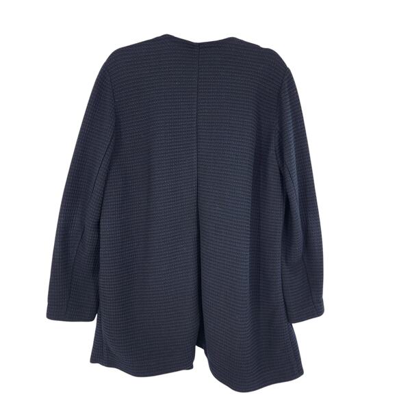 Eileen Fisher System Textured Waffle Knit Pocket Open Front Sweater Size Large - Picture 4 of 4